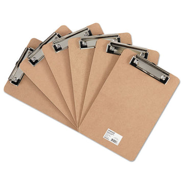 Universal® Hardboard Clipboard With Low-profile Clip, 1-2" Capacity, 6 X 9, Brown, 6-pk freeshipping - TVN Wholesale